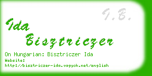 ida bisztriczer business card